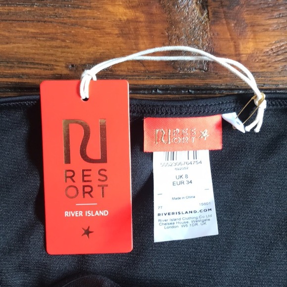 River Island Resort Swim Bottom Black Mesh Size 8 NEW NWT Bikini Beach Cruise - Picture 6 of 9